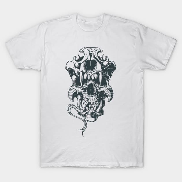 Snake Skull T-Shirt by viSionDesign